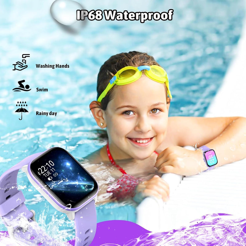 Butele Kids Smart Watch Girls Boys, Smart Girls Watch for Kids Smart Watch Gifts for 4-16 Years Old with Sleep Mode Multiple Sports Modes Pedometer Birthday Gift for Boys Girls (Purple) Purple