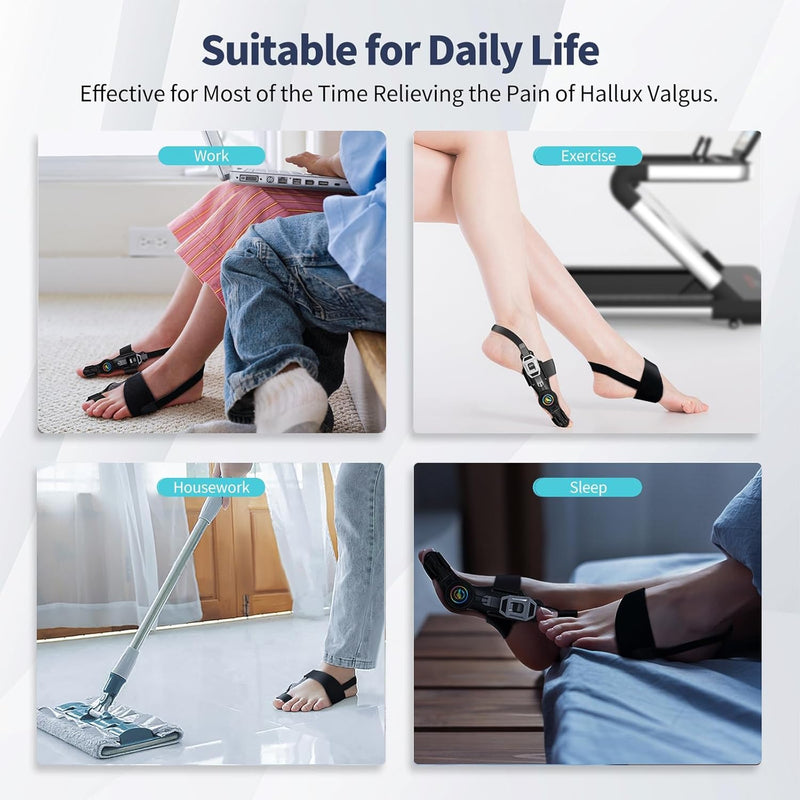 Bunion Corrector for Women & Men - Bunion Fix for Hallux Valgus Pain Relief with Non-Slip Big Toe Separator, Adjustable Big Toe Straighter, Bunion Splints Fits Left & Right Feet (White 1Pcs) White 1