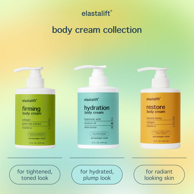 Elastalift Hyaluronic Acid Moisturizer Body Lotion | Anti Aging Skin Care Body Cream & Face Lotion Diminishes Look Of Wrinkles, Sagging Skin, Crepey Skin, Cellulite, Stretch Marks, Dry Skin, 15 Fl Oz 15 Fl Oz (Pack of 1) Hyaluronic Acid Body Lotion