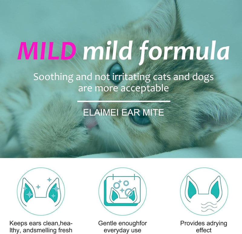 Dog Ear Cleaner, Dog Ear Infection Treatment, Antibiotic Dog Ear Drops for Ear Infection, Ear Mite Treatment for Dog & Cat, Provides Relief for Yeast Infection, Reduces Ear Mites And Debris, 22ml 1 Pack