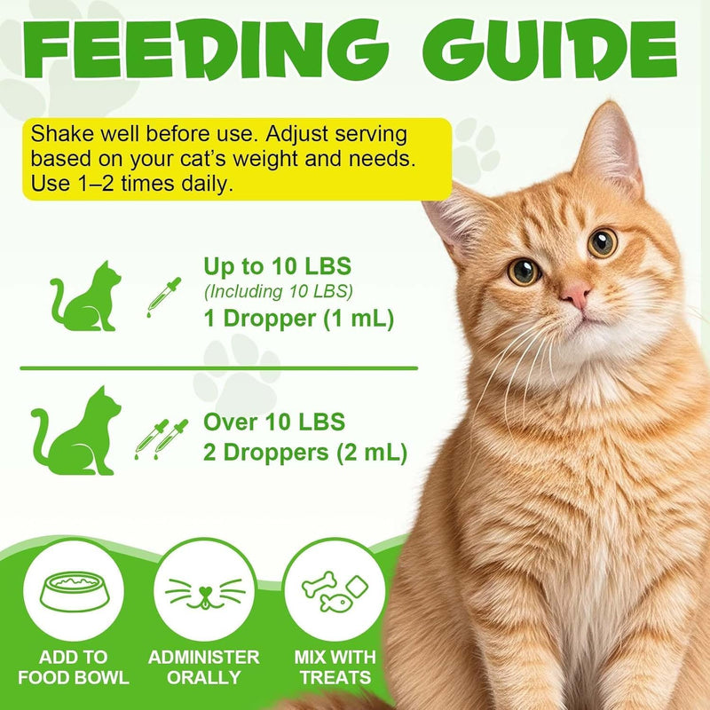 Hairball Remedy for Cats, Cat Hairball Treatment, Hair Ball Relief Digestive Aid, Promotes Healthy Digestion, Natural Passage of Hairballs, Furball Control Drops for All Ages & Breeds 60ml