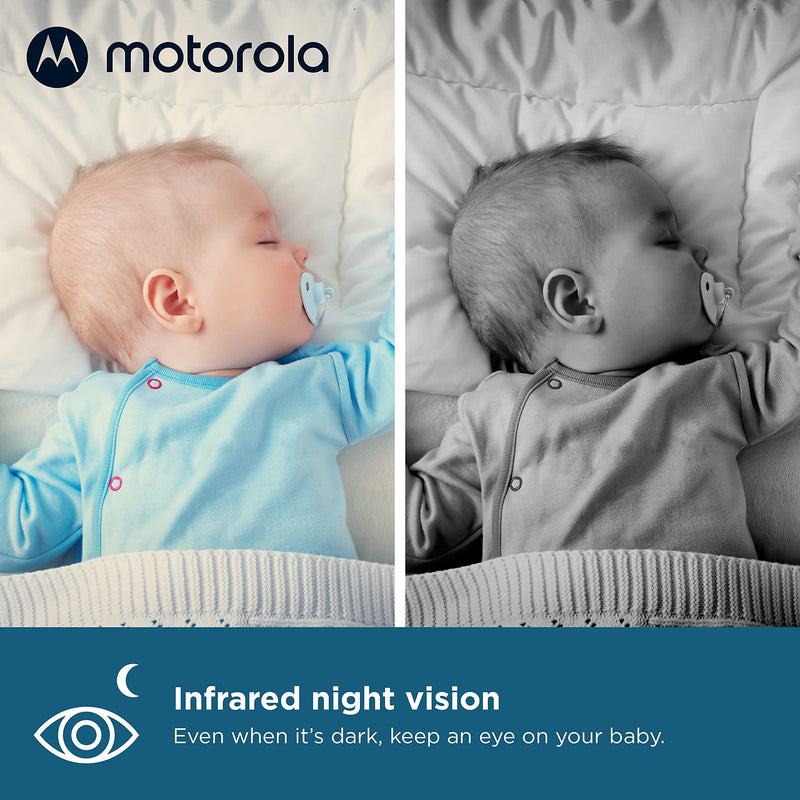 Motorola VM75 Indoor Video Baby Monitor with Camera - 480x272p, 1000ft Range 2.4 GHz Wireless 5" Screen, 2-Way Audio, Remote Pan, Digital Tilt, Zoom, Room Temperature Sensor, Lullabies, Night Vision 1 Camera (2021 Model) - BeesActive Australia