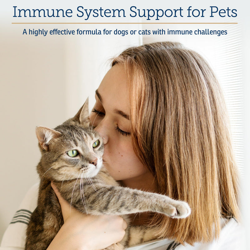 Rx Vitamins Liquid Immuno - with L-Lysine for Cats and Dog Health - Reishi Mushroom Supplement for Dogs & Cat Immune Support - Vitamins and Eye Supplements with Lutein - Bacon (2oz) New Label