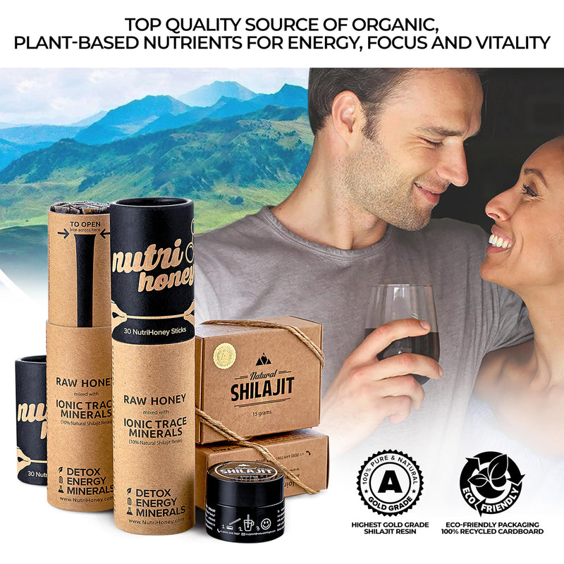 NATURAL SHILAJIT Capsules (1-2 Months Supply) - 60 Count - Shilajit for Men & Women with Fulvic Acid & Trace Minerals, Plant Based Nutrients for Energy, Immune Support & Vitality Natural Shilajit Resin Capsules - 60 Count - BeesActive Australia