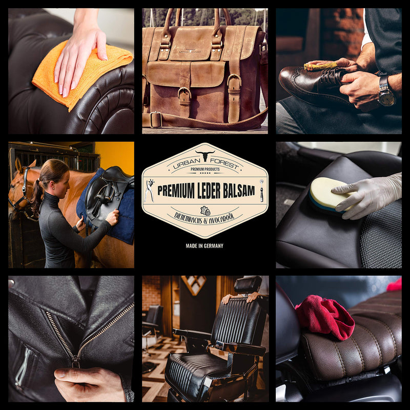 URBAN FOREST Leather Care with Beeswax & Avocado Oil 500ml for Car Sofa Couch Furniture Jacket Motorcycle Clothing Handbags Leather Couch Shoes Saddle for Horses Leather Grease - Premium Leather Balm - BeesActive Australia