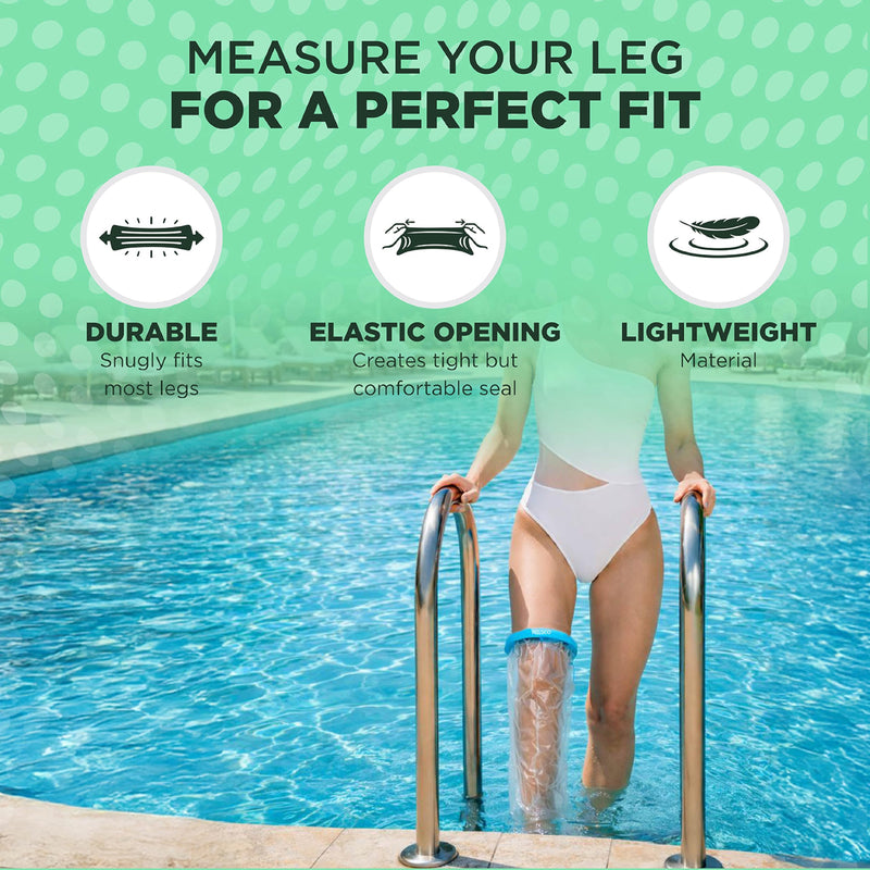 100% Waterproof Adult Cast Covers for Shower Leg, Resuable 28" Long,Easy to wear, Cast shower cover leg,foot bag for showering, post surgery waterproof foot boot covers, Plastic bag to cover leg - BeesActive Australia