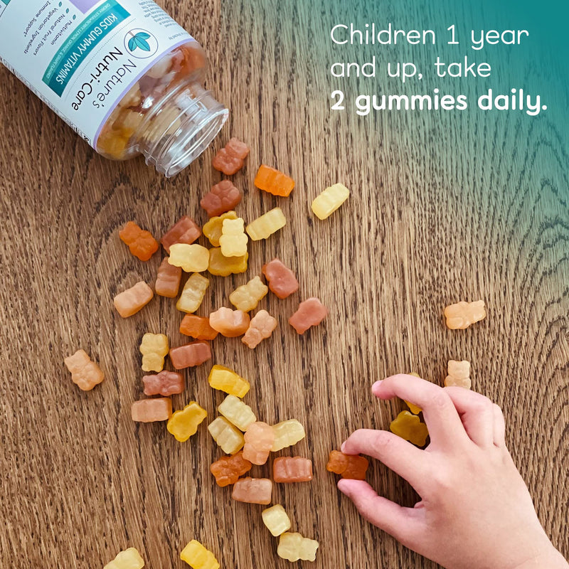 Nature's Nutri-Care Kids Gummy Vitamins - Kid Multivitamin Gummies with Vitamin C & D, Folate & Zinc Vitamins for Immunity Support, Grow & Gain Toddler Smart Focus
