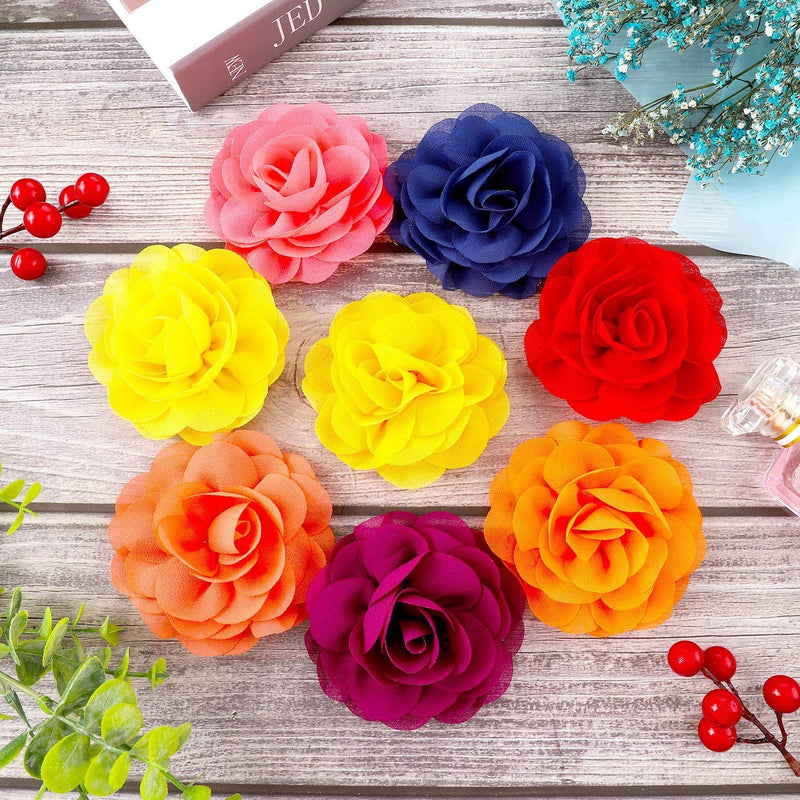 WILLBOND 26 Pieces Pet Collar Flowers Multi-Color Dog Charms Flower 5 cm Pet Flower Bow Tie for Cat Puppy Dog Collar Grooming Accessories, 26 Colors - BeesActive Australia