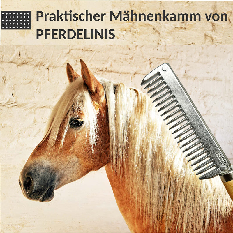 Metal mane comb for horses and donkeys with a sturdy wooden handle (wooden handle) - BeesActive Australia