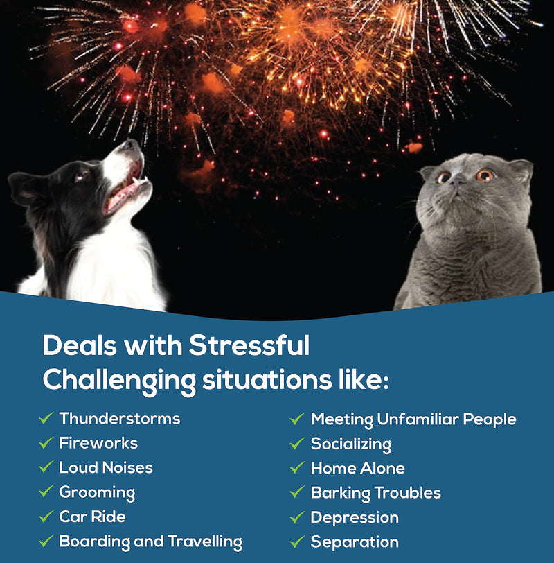 Dog Calming Care Supplement for Dogs and Cats - 120 Tablets for Stressed Nervous Pets. Anxiety Relief from Stress, Barking, Anxious, Fireworks and Loud Noises. Dog Calmer and Calm Aid Product Calming Aid for Dogs & Cats 120 Tablets