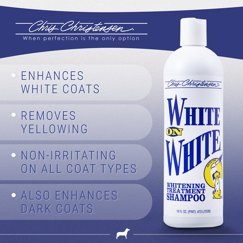 Chris Christensen Groomer's Bundle - White on White Treatment Dog Shampoo, Brightens Whites, Safely Removes Yellow - Ice on Ice Detangling Dog Conditioner, Demat and Detangle, Long Lasting Silkiness - PawsPlanet Australia