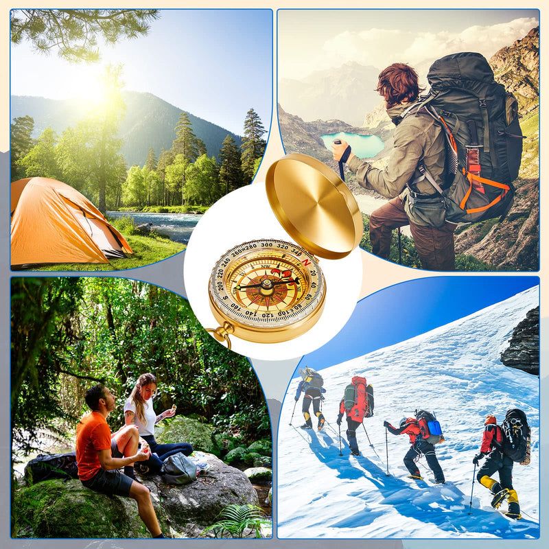 Dunzy Camping Survival Compass Glow in The Dark Metal Pocket Compass for Hiking Military Navigation Tool for Hiking Hunting Climbing Camping Party Favor Supplies 12