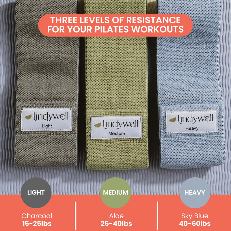 Lindywell Fabric & Exercise Bands for Women & Men - Resistance Bands for Working Out, Including Glute Activation, Strength Training, Physical Therapy - Durable, Non-Slip & Perfect for Home Or Gym Use Fabric Band Set