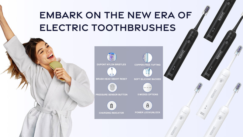 Sonic Electric Toothbrush for Adults – Oscillation & Vibration Rechargeable Power Toothbrush with 5 Modes, 6 Brush Heads & Travel Case - 30+ Days Battery Life IPX7 Waterproof- 2Min Smart Timer Black 1 Count (Pack of 1)