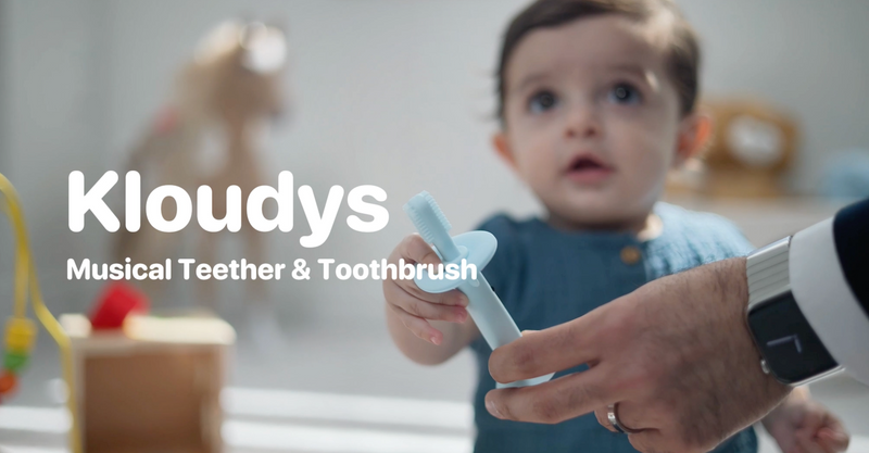 Vibrating Baby Toothbrush l Bone Conduction Music l Soft BPA-Free Silicone Oral Sensory chew Toys for Kids & Babies, 9-24 Months, Blue 1 Count (Pack of 1)