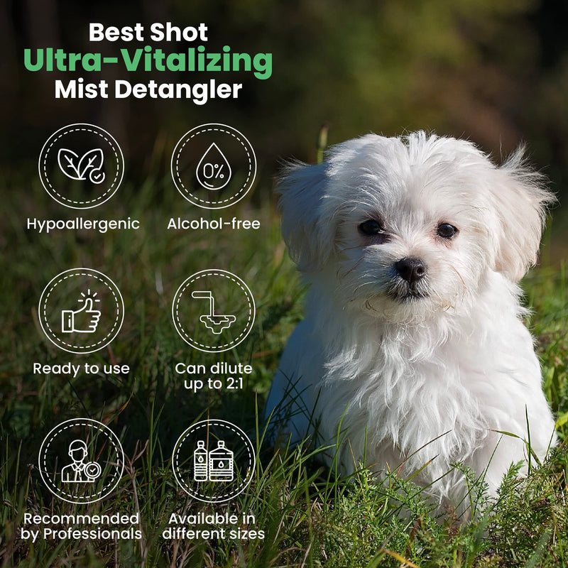 Best Shot Ultra-Vitalizing Mist Detangler and Conditioner with Pet Coat Release Technology, Moisturizing Conditioner for Dogs, Cats, and Horses, Hypoallergenic, 32 Oz. 32 oz. - BeesActive Australia
