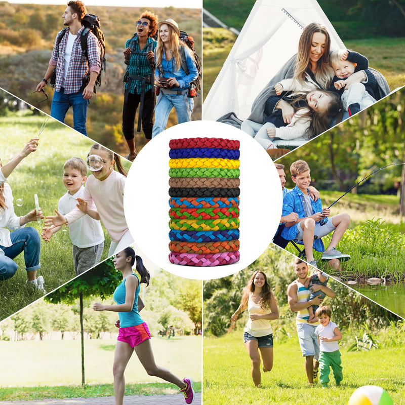 24 Pack Mosquito Repellent Bracelets, DEET-Free, Individually Wrapped PU Leather Insect & Bug Repellent Wrist Bands - BeesActive Australia