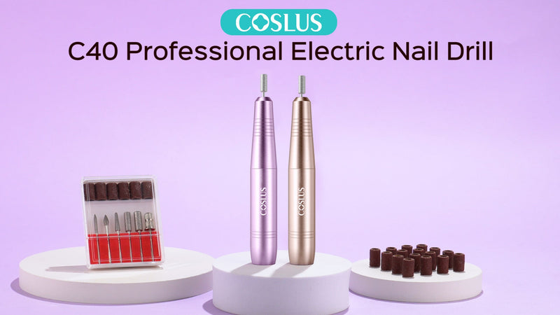 COSLUS C40 Electric Nail Drill Professional, Precise Dial Speed Control Dark Purple