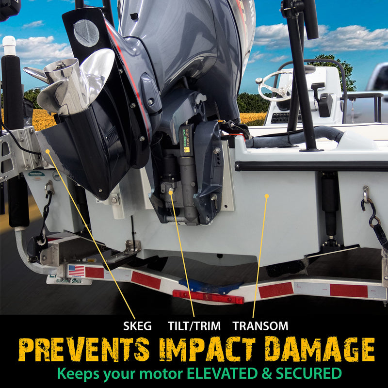 Mangrove Products: Transom Saver Wedge, Outboard Motor Support, Single Ram, Pontoon Boat Accessories Black (1 Block)