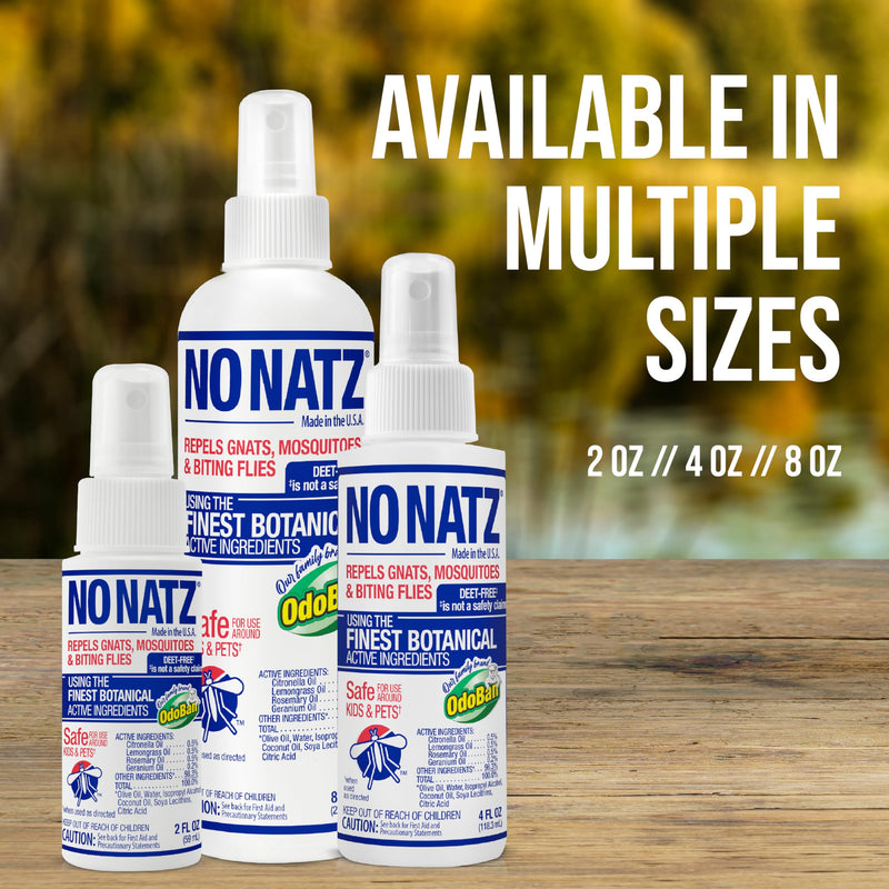 No Natz Botanical Insect Repellent, DEET-Free, Made with Natural Essential Oils, Non-Greasy Formula, Made in The USA, Fresh Scent, 4 Ounce Spray Bottle, 2-Pack 4 Fl Oz (Pack of 2)