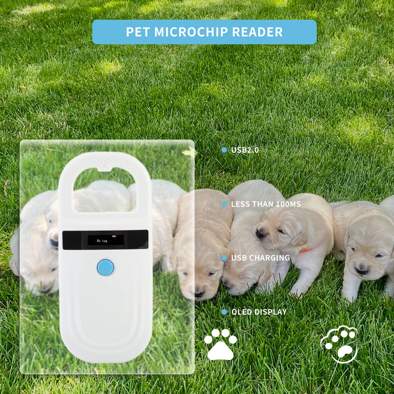 Gugxiom Pet Microchip Scanner, 134.2Khz/125Khz Pet Microchip Reader with OLED display, Low Battery Alarm Animal Chip ID Scanner for FDX B(ISO11784/11785) and EMID microchips - BeesActive Australia