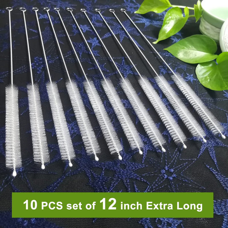 Straw Cleaner Brush Extend 12 inch, Extra Wide 12mm diam Pipe Cleaners, Extra Long Straw Brush for Sippy Cup, Water Bottle and Tubes, Drinking Straw Cleaning Brush Set 10 Pack - BeesActive Australia