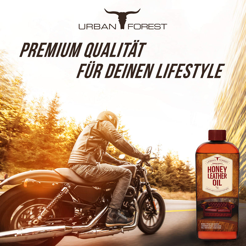 URBAN FOREST leather oil for leather care of saddles and bridles I protects and cares for as a leather care product sofa leather couch car seats furniture shoes I Premium Leather Conditioner Leather Oil Honey Leather Oil - BeesActive Australia