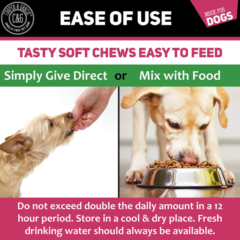 C&G Pets Gas Away Digestion Aid 60 Soft Chews, Gas & Flatulence Supplement Aid for Dogs, Relieve Gas and Bloating Discomfort, Reduces Stool and Urine Odors, Veterinarian Formulated