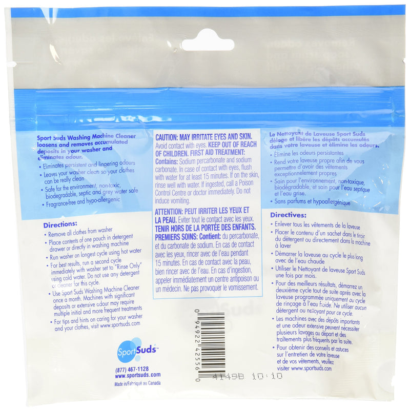 Sport Suds Washing Machine Cleaner, 5 Pouch - BeesActive Australia