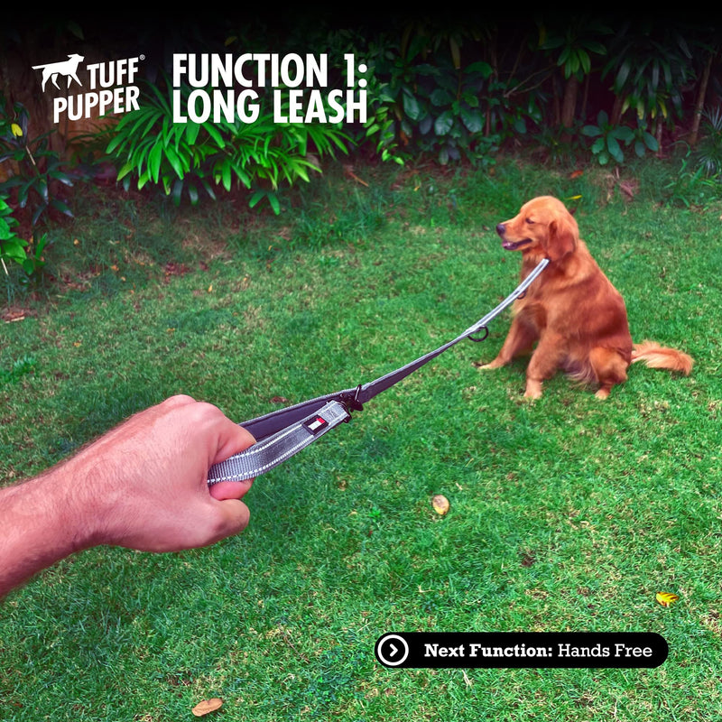 Tuff Pupper Heavy Duty Multi Function Crossbody Leash | 6 Uses in One Cross body Leash | 8 Feet Hands Free Leashes | Two Dog Leashes | Ballistic Nylon & Thick Neoprene Padding, Small Medium Large Dogs - BeesActive Australia