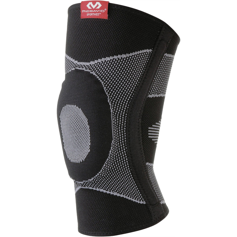 McDavid Elastic Compression Knee Sleeve with Gel Pad. 4-Way Elastic Brace with Strays. For Stability, Recovery, Injury, Walking, Running Pain. Left and Right Leg. Patella Support. X-Large