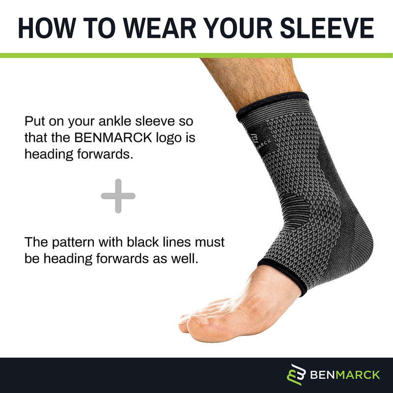 Benmarck Achilles Tendon Support Brace, Plantar Fasciitis Sock, Ankle Compression Sleeve For Running, Tendonitis and Flat Feet Relief Gray Black Unisize
