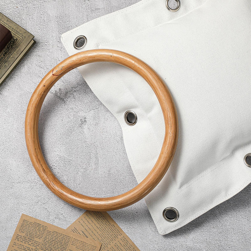 2 Pcs Wing Chun Rattan Ring with Kung Fu Wall Bag Set 8.7 Inch Wing Chun Ring 15.8 x 15.8 Inch Canvas Striking Boxing Punch Bag for Martial Arts Training Equipment - BeesActive Australia