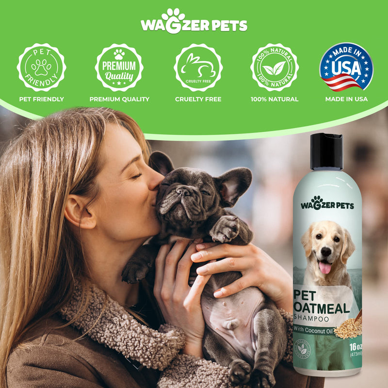 Oatmeal Dog Shampoo with Coconut Oil for Dogs | Soothing Dog Shampoo for Itching and Dry Skin | Oatmeal Bath Hypoallergenic and Gentle Pet Care for Sensitive Skin and Coat | 16 oz - PawsPlanet Australia