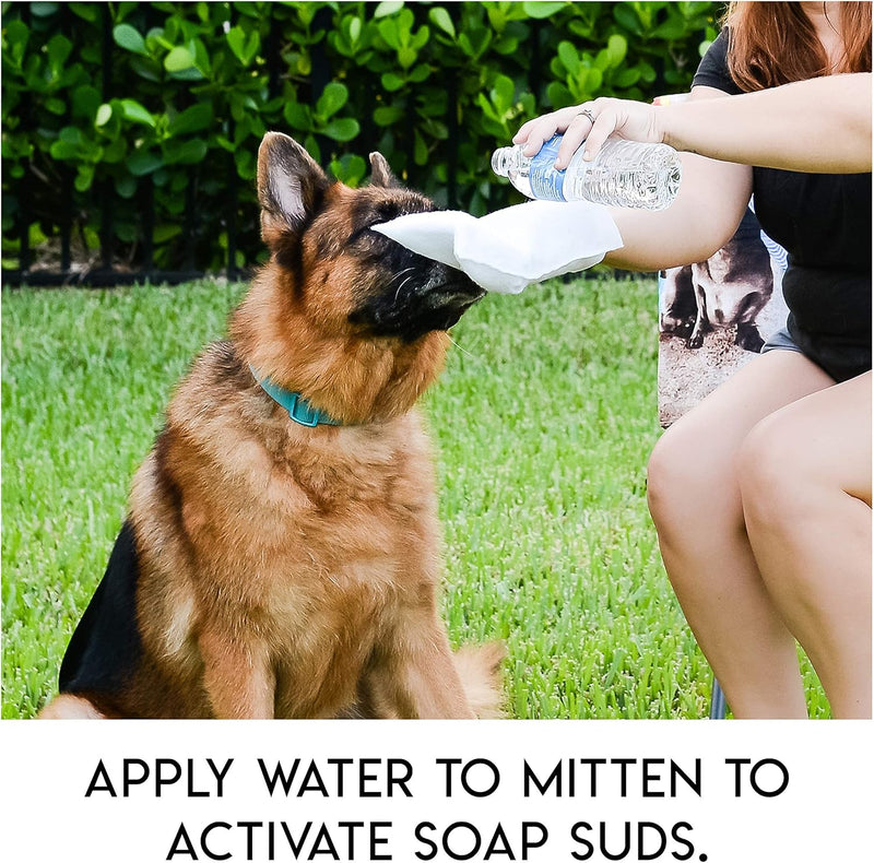 Scrubby Pet Pet Wipes, Rinse Free Shampoo Mittens for Dogs and Cats, Bath Wipes for Bathing and Washing Pets, Hypoallergenic No Rinse Wash Mitt for Grooming, Lather Wipe Dry 5 - Count Mittens - BeesActive Australia