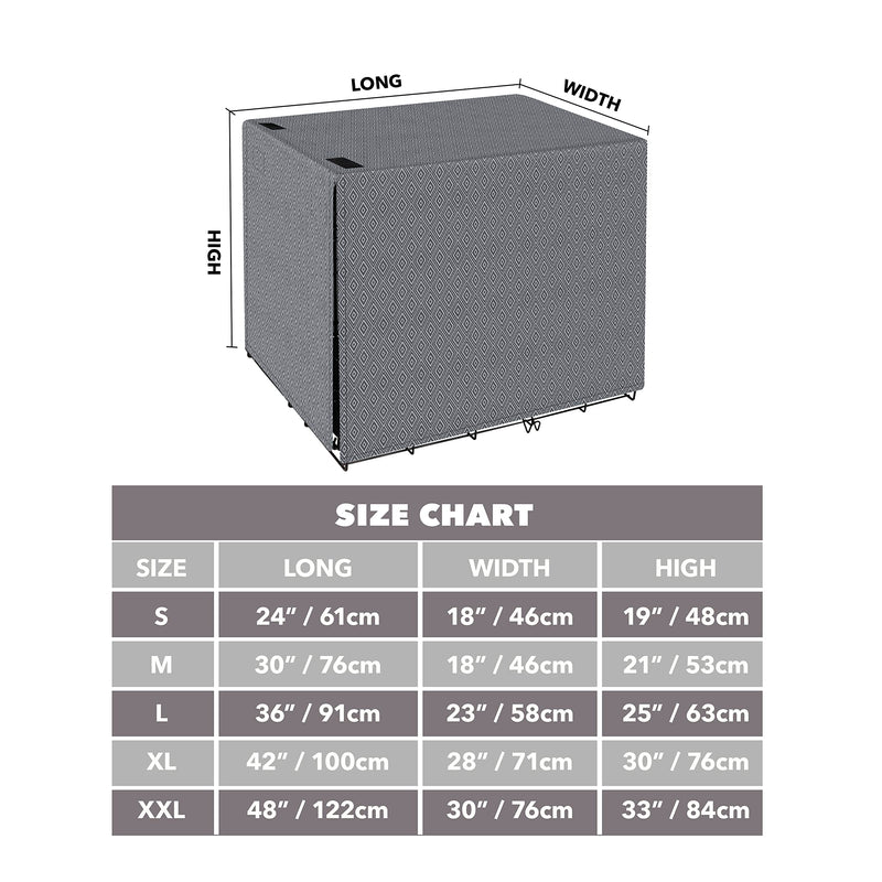 PetPrime Dog Crate Cover Indoor Durable Windproof Pet Kennel Cover Fit for 24 30 36 42 48 Inches Wire Dog Crate for Small Medium and Large Dog-Cover Only(42 Inch (42"x28"x30")) Grey 42 Inch (42"x28"x30") - BeesActive Australia