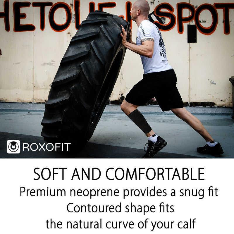 ROXOFIT Torn Calf Muscle Brace Wrap for Calf Strain, Tear, Shin Splint Pain Relief - Adjustable Tibia Neoprene Support Compression Sleeve for Men and Women - BeesActive Australia