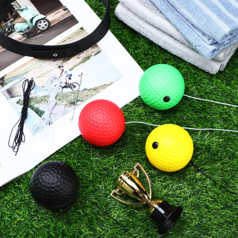 Skylety 10 Pcs Boxing Reflex Ball Headband Set Includes 8 Different React Reflex Ball and 2 Adjustable Headbands for Beginner Proficiency Improvement Fight Skill Hand Eye Coordination Training - BeesActive Australia
