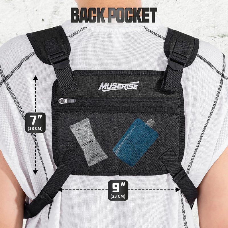 Minimalist Chest Bag For Men and Women, Chest Bag Vest For Running, Cycling. EDC Chest Pack Rig For Sports and Workouts Black New - BeesActive Australia