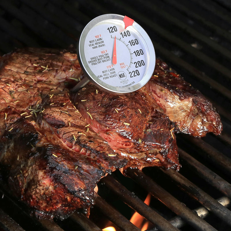 Escali AH1 2 Pack Oven Safe Meat Thermometers, Stainless Steel, Thermometer with 2.5 inch Large Dial, Oven and Grill Safe Temperature Gauge for Cooking, Roasting, Baking, Candy, Steak, Turkey Analog Silver 2 pack