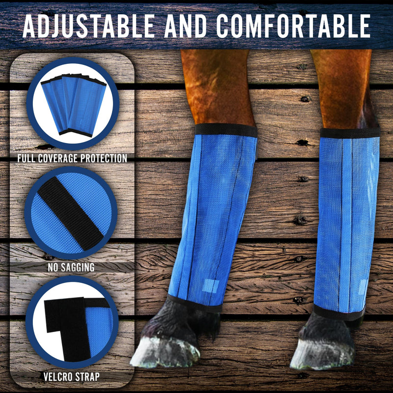 Mesh Fly Boots for Horses - Breathable Leggings for Comprehensive Leg Protection - Durable, Stylish & Comfortable (Large) - BeesActive Australia