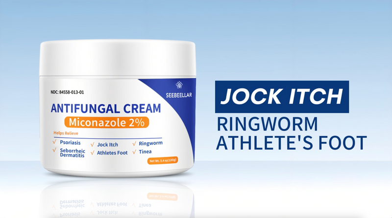 Antifungal Cream for Athletes Foot Jock Itch Ringworm Seborrheic Dermatitis Folliculitis Tinea Miconazole 2% Skin Fungus Relief Anti Fungal Athletes Foot Treatment for Humans 3.4 oz, 100g