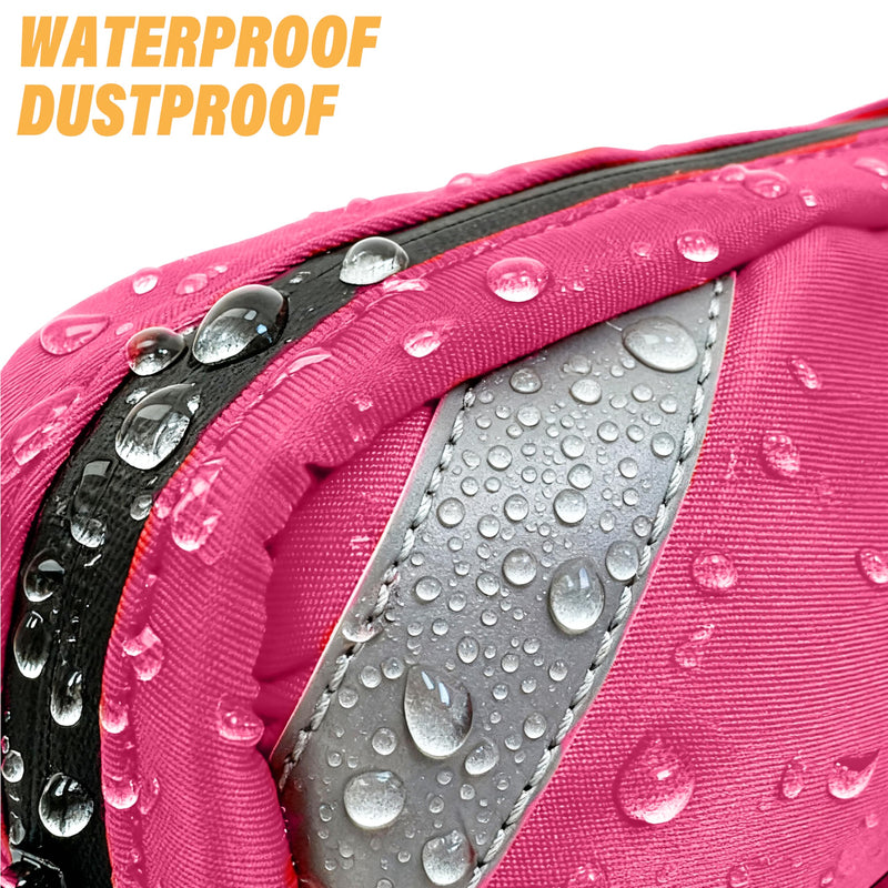 Hands Free Dog Leash with Waterproof Pouch, Adjustment Bungee Leash with Dual Soft Padded Handles for Hiking, Walking, Jogging and Running Your Dogs(Pink) pink - BeesActive Australia