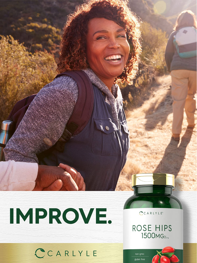 Carlyle Rose Hips | 1500mg | 240 Quick Release Capsules | Non-GMO and Gluten Free Herbal Supplement