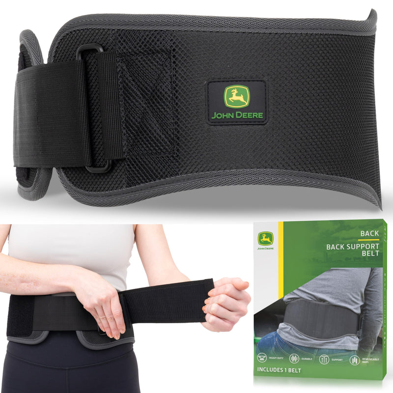 John Deere Back Brace by Copper Compression – Lower Back Belt for Sciatica, Lumbar Pain, Herniated Discs, Muscle Strain – Heavy-Duty Compression with Removable Stabilizers – S/M Small/Medium