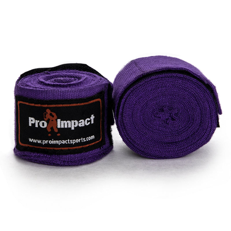 Pro Impact 180 Inch Mexican Style Boxing Hand Wraps – Stretchable Wrist & Knuckle Support for MMA, Muay Thai, Kickboxing, Heavy Bag & Combat Training – Men & Women Purple