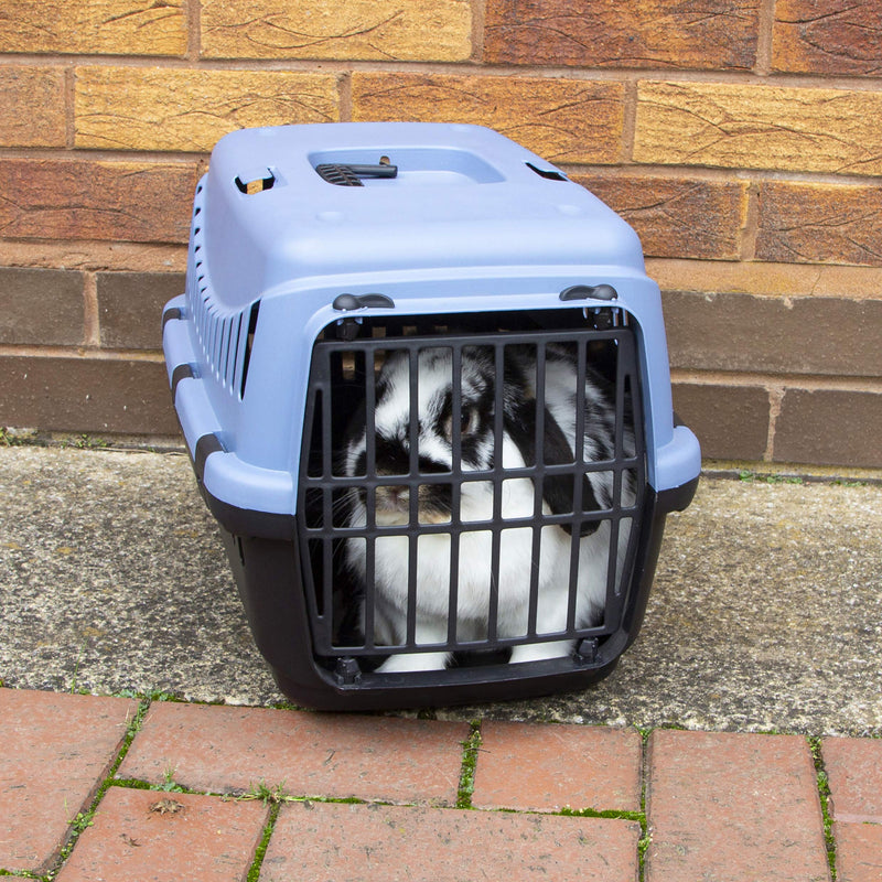 Rosewood Eco Line cat carrier made of plastic, small, slate blue/black slate blue L 46 x W 30 x H 31 cm - BeesActive Australia