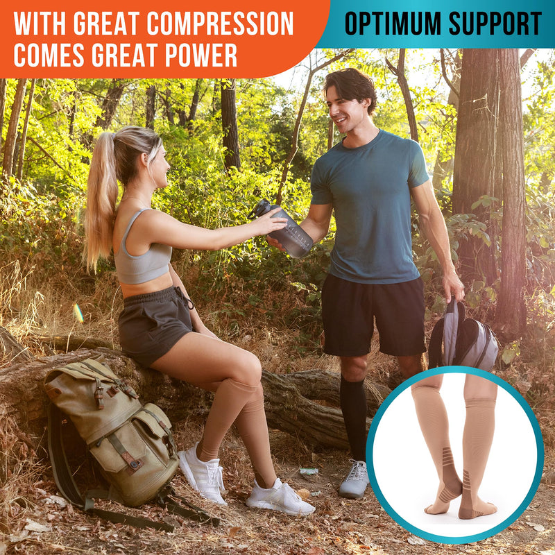 Compression Socks for Women & Men (20-30 mmHg) Support for Flying and Travel, Nurses, Sports and Everyday Wear Black Small-Medium - BeesActive Australia