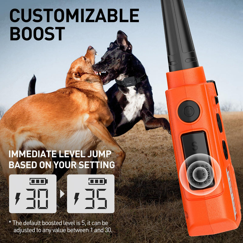 Petory Dog Training Collar with Remote – 4000Ft,Waterproof & Rechargeable Static Collar for 10-120lbs Dogs, Adjustable Beep, Vibration, Safe Static, and Boost Static for Effective Training Orange One Collar - BeesActive Australia