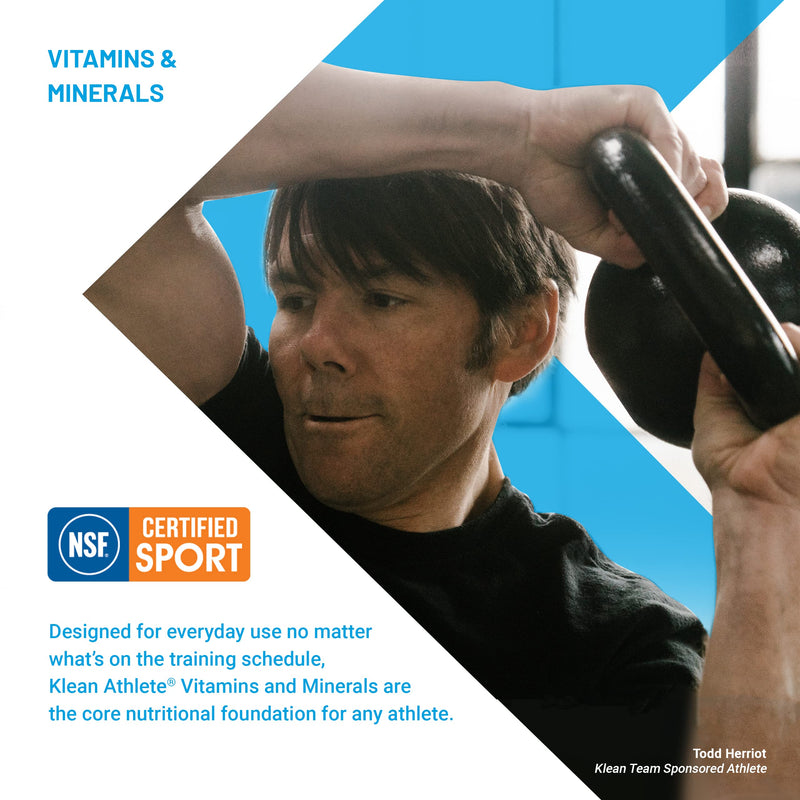 Klean Athlete Klean Multivitamin, 60 Tablets | Essential Nutrients and Antioxidants for Optimal Health and Performance*, NSF Certified for Sport Standard Packaging